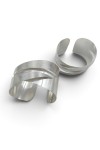 Brazalete Abierto de Latón Plateado Cinta Cruzada