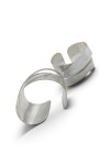 Brazalete Abierto de Latón Plateado Cinta Cruzada