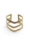 Brazalete Rígido de Latón Dorado Triple V