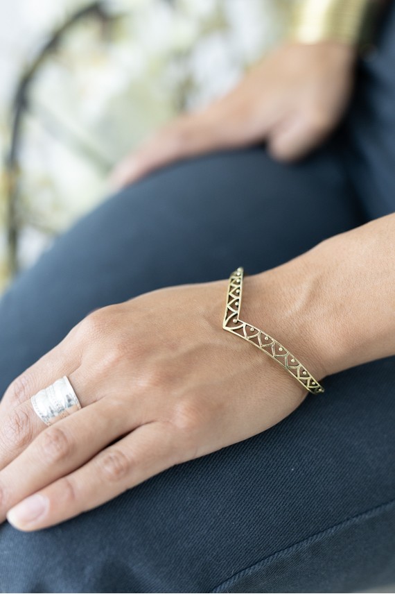 Pulsera calada abierta en latón estilo boho chic Samarkanda