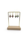 Pendientes dorados con piedras naturales, diseño boho artesanal Samarkanda
