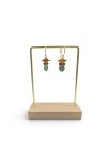 Pendientes colgantes dorados con piedras naturales de colores y piedra turquesa en forma de gota, estilo boho Samarkanda.