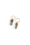 Pendientes colgantes dorados con piedras naturales de colores y piedra turquesa en forma de gota, estilo boho Samarkanda.