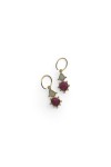 endientes dorados con doble piedra natural en tonos rosa y claro, diseño colgante boho Samarkanda