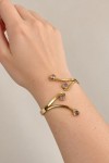 Brazalete Dorado con Piedra Natural