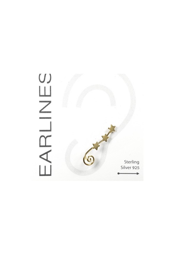 Pendientes trepador plata estrella y espiral Pendientes trepador plata estrella y espiral