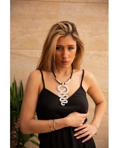 Collar Cuero Zamak Serpent Collar Cuero Zamak Serpent