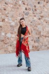 Chaleco Pashmina Arte Nómada Bordado con Flecos