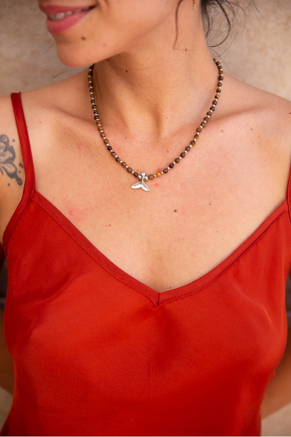 Collar macramé Chuva plata Collar macramé Chuva plata