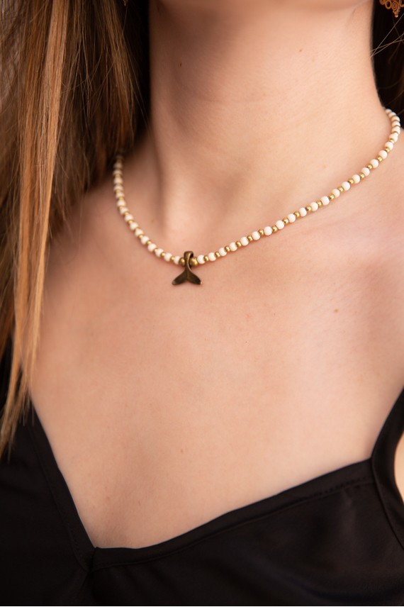 Collar macramé Chuva bronce Collar macramé Chuva bronce