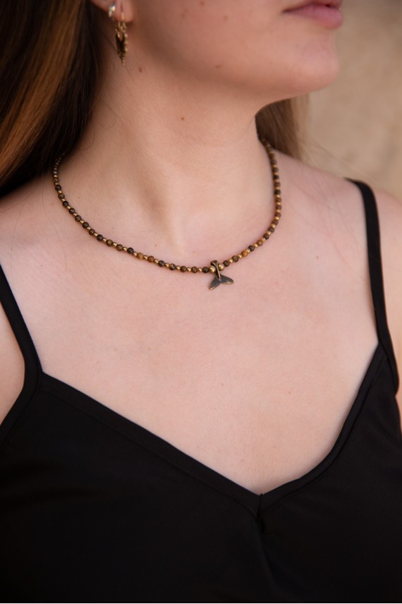 Collar macramé Chuva bronce Collar macramé Chuva bronce